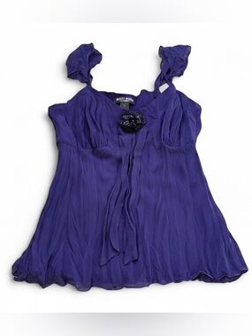 Vintage Bisou Bisou Purple Babydoll Ruffles Coquette Fairy Flower